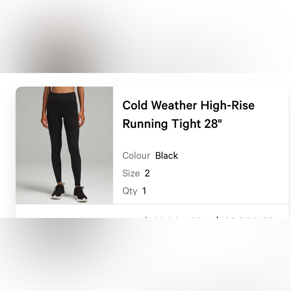Lululemon Cold Weather High-Rise
Running Tight 28"
